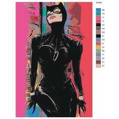 Картина по номерам W-449 "Женщина-кошка" 40х60 Brushes Paints