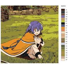 Картина по номерам W-514 "Аниме - Реинкарнация безработного. Рокси Мигурдия" 40х40 Brushes Paints