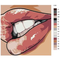 Картина по номерам X-99 "Губы" 80x80 Brushes Paints