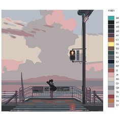 Картина по номерам Y-851 "Девушка с гитарой" 40х40 Brushes Paints