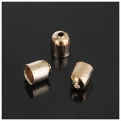 Фурнитура для рукоделия - Концевик, цвет золото, 5 х 6 мм, 1 набор Queen Fair