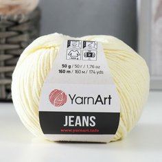 Пряжа "Jeans" 55% хлопок, 45% акрил 160м/50гр (86 лимон) Yarn Art