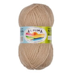 Пряжа полушерсть Alpina Альпина ALPACA TRENZA фантазийная средняя, альпака/полиамид, цвет №05 Светло-бежевый, 150 м, 4 шт по 50 г