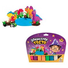 Тесто для лепки "Волшебное тесто. Семья динозавров" 400 г ВОЛШЕБНЫЙ МИР