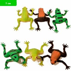 Игрушки-тянучки резиновые фигурки Лягушки 7 см. Антистресс / 3 штуки Denco Store