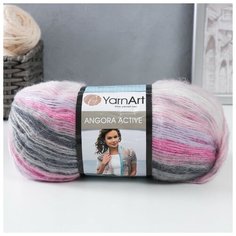 Пряжа "Angora Active" 25% мохер, 75% акрил 500м/100гр (848 персик-роз-сирень) 9343794 Yarn Art