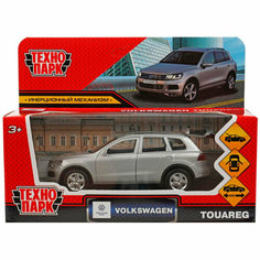Модель TOUAREG-12-SR VOLKSWAGEN TOUAREG 12 см, двери, багаж, инерц, сереб Технопарк в коробке
