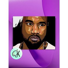 Картина по номерам на холсте Канье Уэст, 40 х 50 см КУЛЬТУРА ЦВЕТА