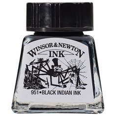 Тушь Winsor&Newton для рисования, черный, стекл. флакон 14мл (1005030), 6шт.