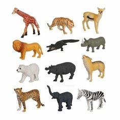 Игровой набор фигурок / Фигурки диких животных 12 штуки Домашний зоопарк Tong DE
