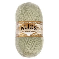 Пряжа "Angora Gold" 20процентов шерсть, 80процентов акрил 550м/100гр (267 паст. зел) Alize