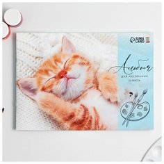 Альбом для рисования на скрепках А4, 24 листа «Котик» (мелованный картон 160 гр, бумага 100 гр). Art Fox