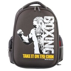 Рюкзак каркасный Bruno Visconti "Бокс", 38 х 30 х 20 см, тёмно-серый, с пеналом