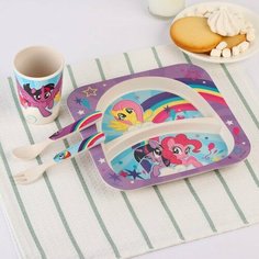 Набор детской бамбуковой посуды, 4 предмета, фиолетовый My Little Pony в пакете Hasbro