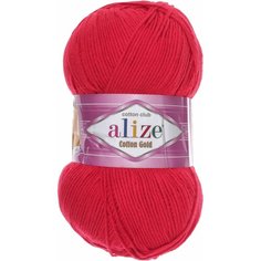 Пряжа Alize Cotton Gold красный (56), 55%хлопок/45%акрил, 330м, 100г, 3шт