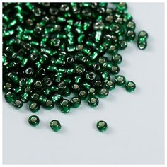 Бисер , размер №8, 3 мм, 0,1 грамм т, зеленый , для рукоделия, плетения, вышивания Нет бренда