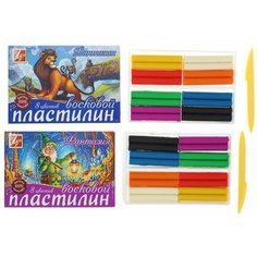Пластилин мягкий (восковой), 8 цветов, 140 г, "Фантазия", со стеком, микс Луч