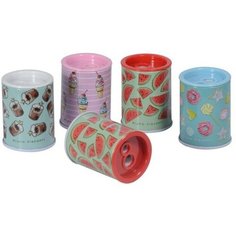 Точилка 2 отверстия с контейнером Happysharp, металлический корпус с термопереноской, микс Bruno Visconti