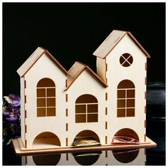 Заготовка для декупажа чайный домик низкий 3 секции разной высоты 31х 13 х 25 см Случай