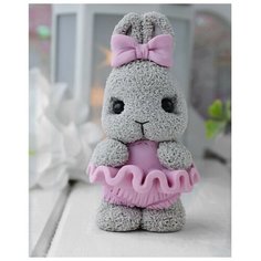 Силиконовая форма для мыла Зайчик в юбочке и с бантиком Нет бренда