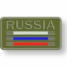 Нашивка флаг россии спички с надписью RUSSIA на липучке, шеврон тактический на одежду, цвет #03, 75*40 мм. Патч полевой с вышивкой Shevronpogon, РФ