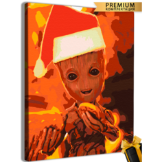 Картины по номерам Стражи галактики маленький грут 40x50