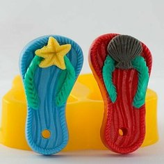 Силиконовая форма для мыла Шлепанцы, для свечей, гипса 1шт 7 х 3,5 х 1,5 см Нет бренда