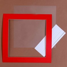 Паспарту размер рамки 30 × 30 см, прозрачный лист, клейкая лента, цвет красный Китай
