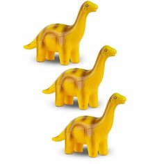 Набор 3 штуки: Игрушка-антистресс Сквиш Динозавр Брахиозавр 14 см Maxitoys