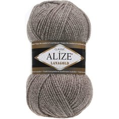 Пряжа Alize Lanagold светло-бежевый/меланж (650), 51%акрил/49%шерсть, 240м, 100г, 5шт