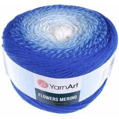 Пряжа Yarnart Flowers Merino синий-голубой (543), 25%шерсть/75%акрил, 590м, 225г, 3шт