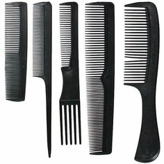 ЮниLook Расчески в наборе, на блистере, 5 шт, черный