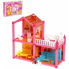 Пластиковый домик для кукол, двухэтажный, с аксессуарами Denco Store