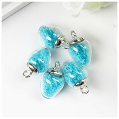 Подвеска декоративная для творчества стекло "Капля" светится в темноте 1,9х1,4см набор 5 шт Арт Узор