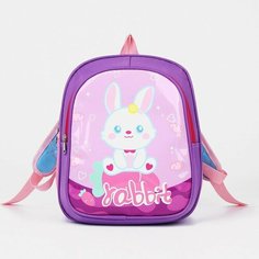 Рюкзак 20*10*26 см, 1 отд на молнии, 3 н/кармана, кролик, фиолетовый No Brand