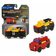1TOY Автовывернушка Transcar Double «Погрузчик - Пожарная машина», 8 см