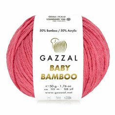 Пряжа GAZZAL Baby Bamboo, Gazzal, красный коралл - 95212, 50% бамбук, 50% акрил, 10 мотков, 50 г, 115 м.