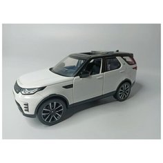 Коллекционная машинка игрушка металлическая Land Rover Discovery для мальчиков масштабная модель 1:24 белый Alexplay