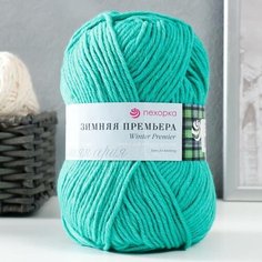 Пряжа "Зимняя премьера" 50%меринос. шерсть, 50% акрил объёмный 150м/100гр (1407-Изумрудный го 9346562 Пехорка