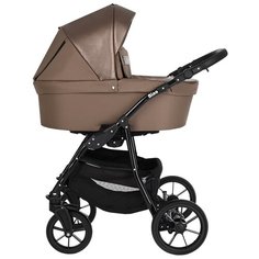 Коляска 2 в 1 Pituso Nino Cappuccino +Кожа Metalic Mocca
