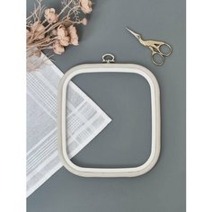 Пяльцы-рамка каучуковые 18х20 см, высота 10 мм, цвет: белый, Nurge