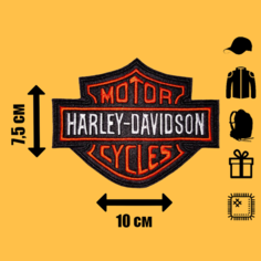 Нашивка (патч) Харлей-Девидсон (Harley-Davidson) 10 x 7,5 см. Нет бренда