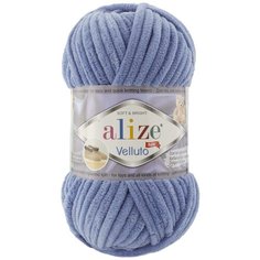 Пряжа Alize Velluto джинсовый (374), 100%микрополиэстер, 68м, 100г, 1шт