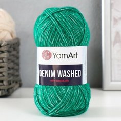 Пряжа "Denim Washed" 30% акрил 70% хлопок 130м/50гр (924 темн. изумруд) Yarn Art