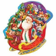 Puzzle Time Пазл-головоломка «Дед Мороз и его помощники», рамка-вкладыш, 15 деталей