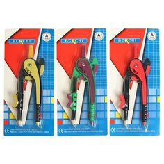 Циркуль пластиковый 145мм с карандашом, на блистере, микс Noname