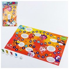 Настольная игра "Игра-бродилка", размер игрового поля 28х42 см, Смешарики