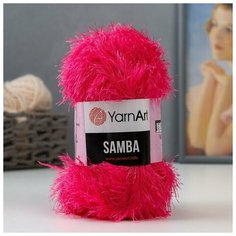 Пряжа "Samba" 100процентов полиэстер 150м/100гр (2012 яр. розовый) Нет бренда