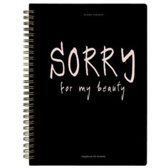 Тетрадь В5, 60 листов в клетку на гребне SORRY, на твёрдой подложке, обложка картон, ламинация Soft Touch, тиснение фольгой, блок 70 г/м2 Bruno Visconti