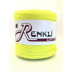 Трикотажная пряжа хлопковая Renkli - цвет неоновый желтый, 1 моток